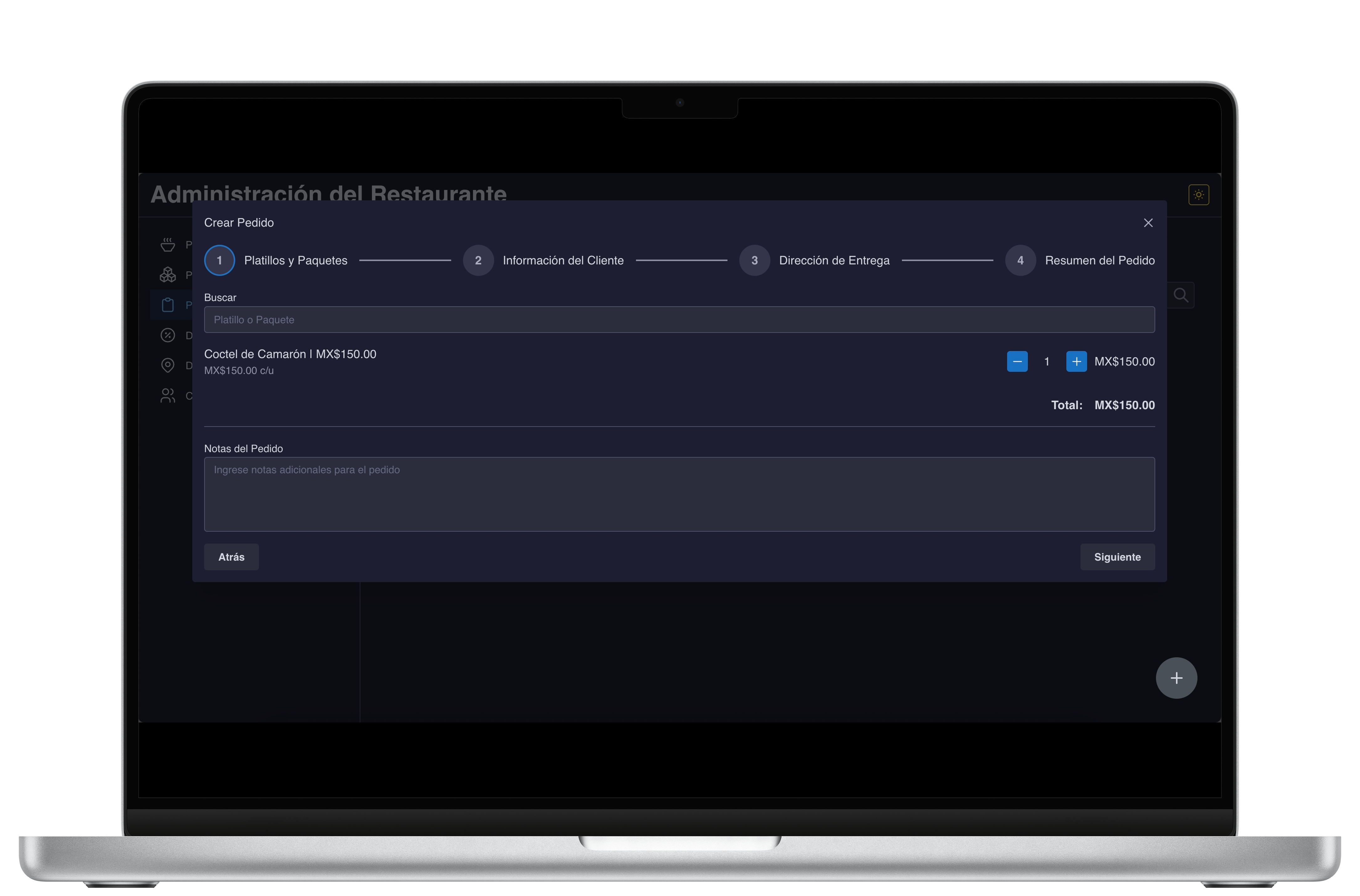 Captura del proyecto: EasyOrder – (In Development)